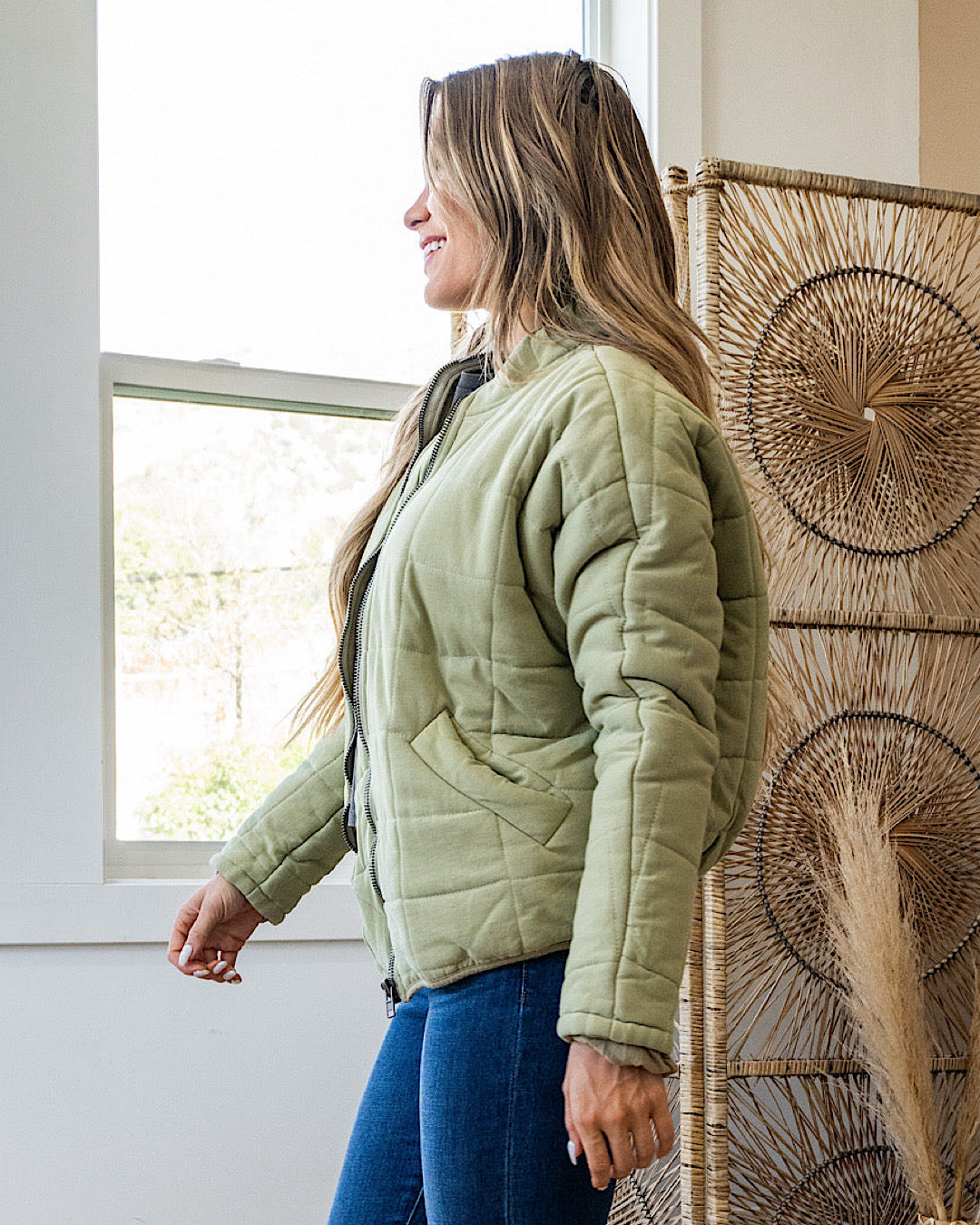 NEW! Quilted Puffer Jacket - Matcha Green Heyson