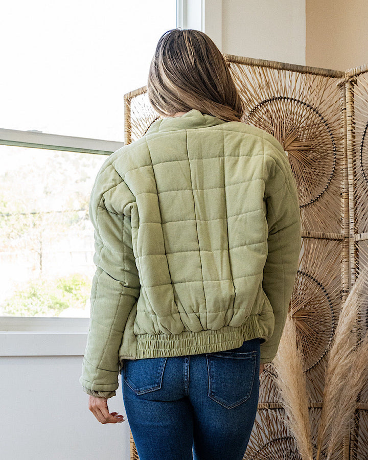 NEW! Quilted Puffer Jacket - Matcha Green Heyson