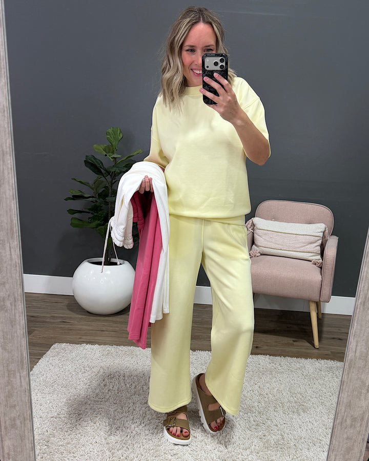 NEW! Kendall Scuba Fabric Wide Leg Pants - Brink Pink
