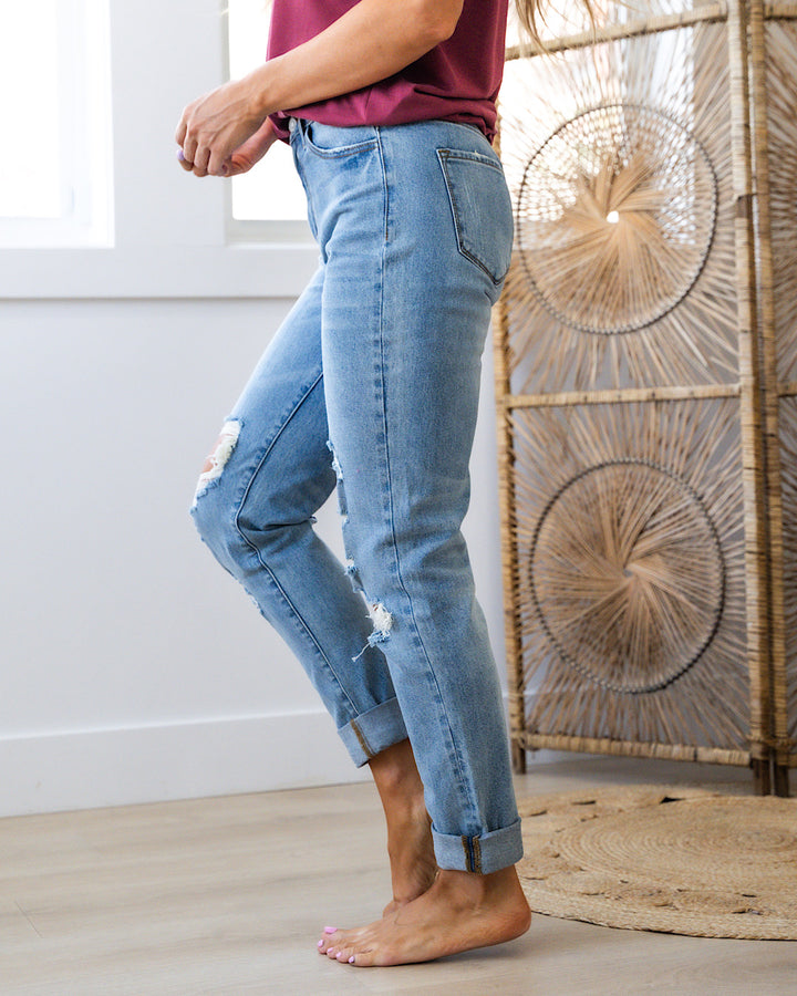 KanCan In Plain Sight Distressed Mom Jeans  KanCan   