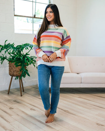 Stephanie Rainbow Striped Sweater FINAL SALE  Lovely Melody   