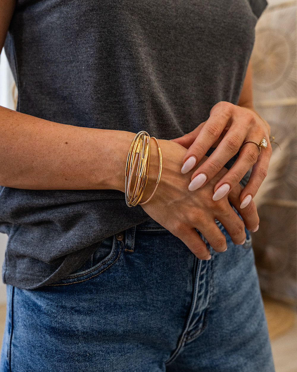NEW! Guitar String Multi Layer Bracelet with Bead Accent - Tri Colored Trendy Wholesale