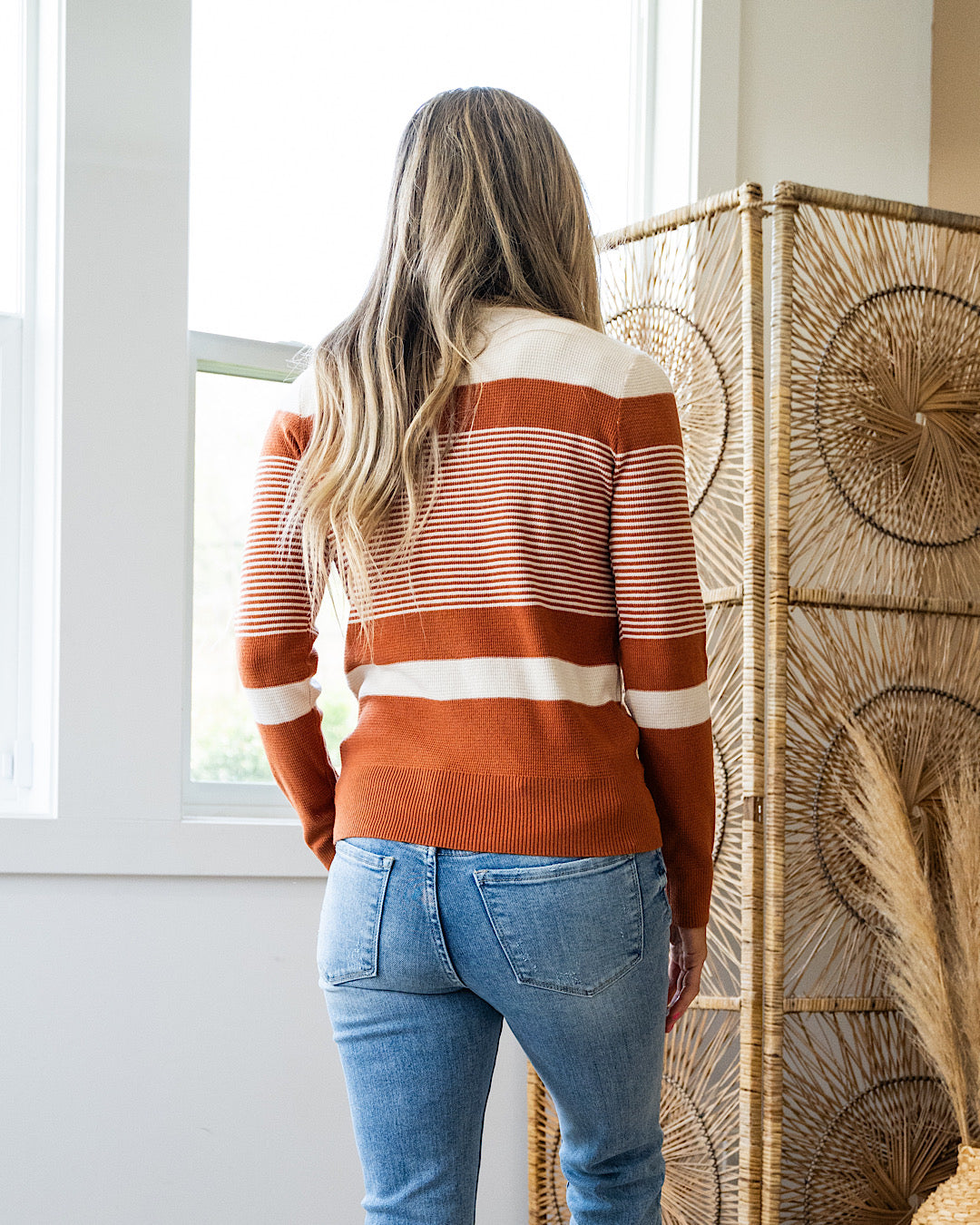 Courtney Striped Sweater - Copper  Staccato   