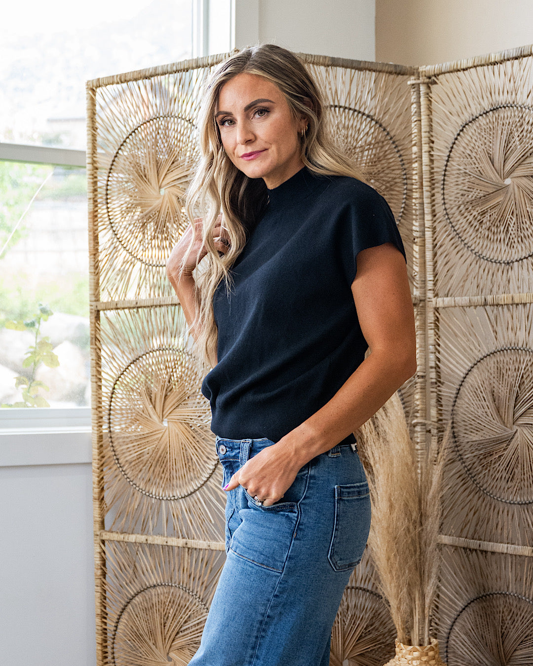 NEW! Camila Cap Sleeve Knit Top - Black Sew In Love