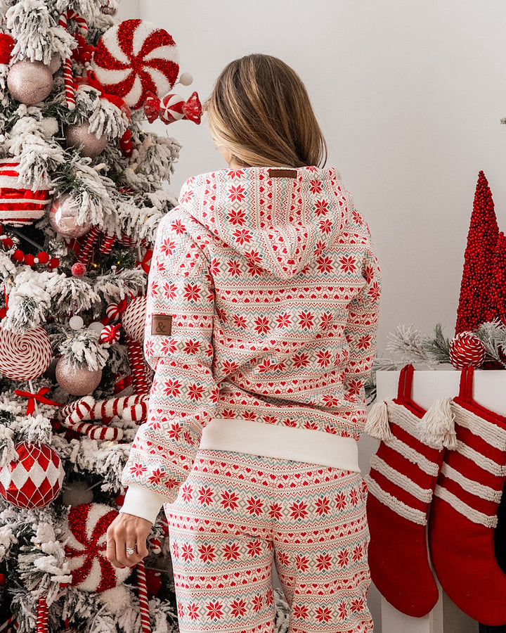 NEW! Ampersand Ave Comfort Zone FullZip Hoodie - Frosted Fair Isle