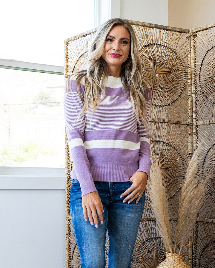 Courtney Striped Sweater - Lavender FINAL SALE Staccato