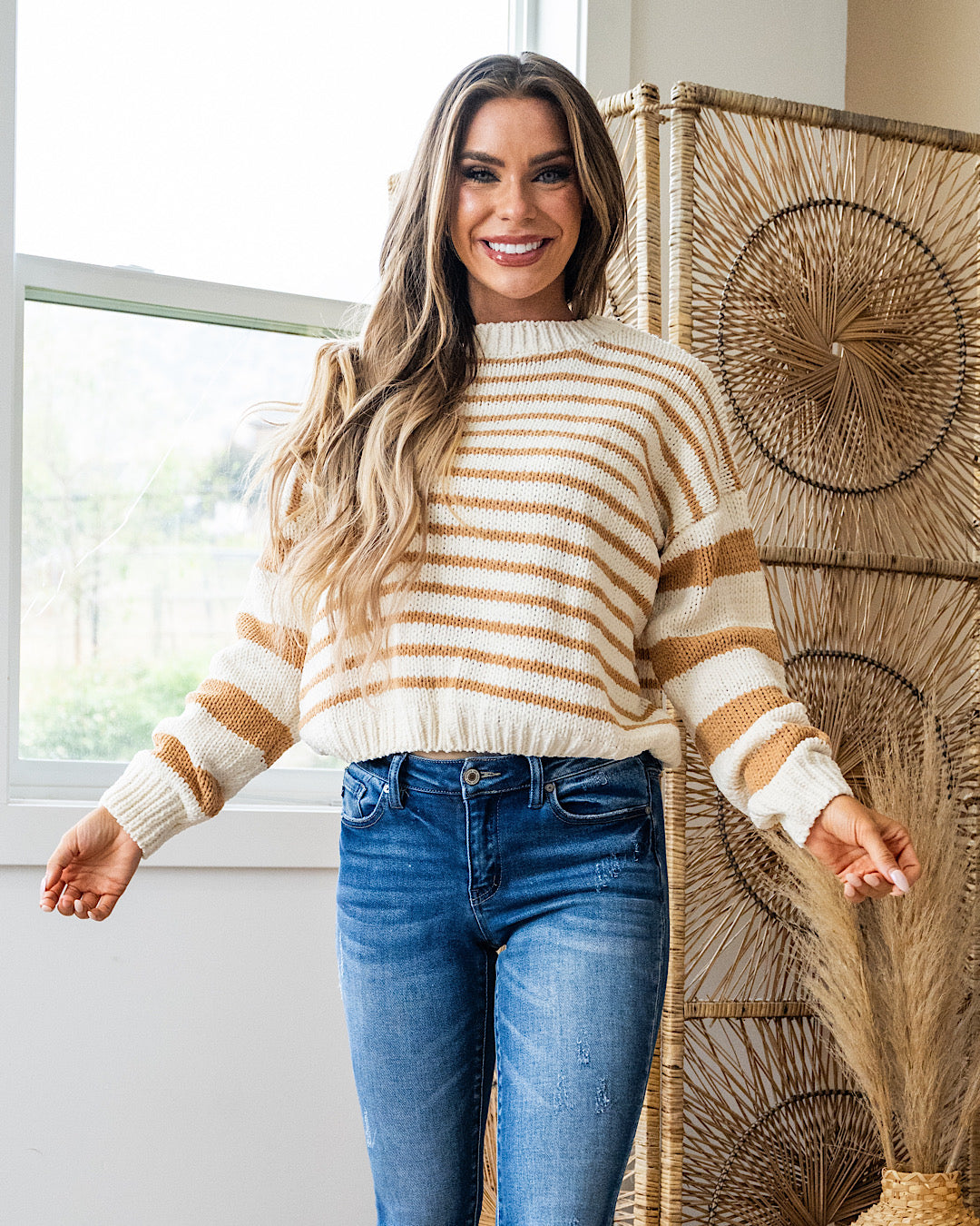 Jasmine Caramel Stripe Chenille Sweater Wishlist