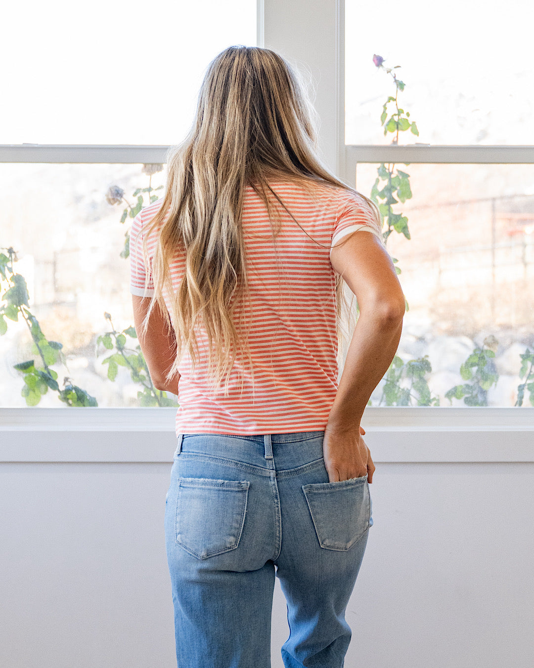NEW! Sammy Striped Short Sleeve Top - Coral Zenana
