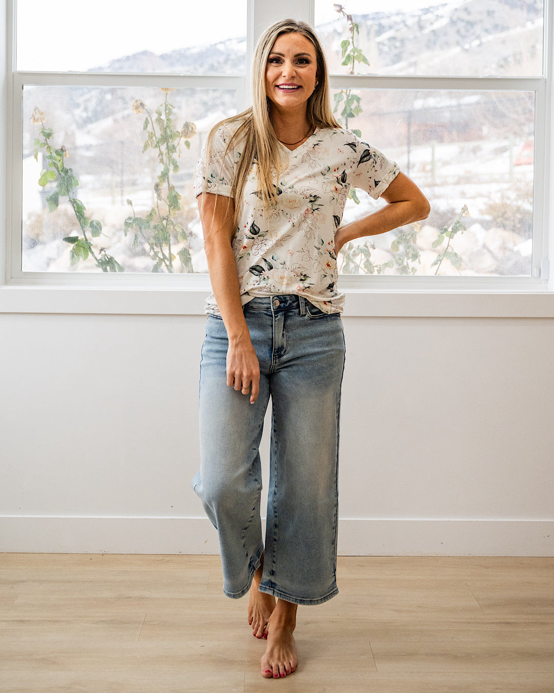 NEW! Sophie V Neck Top - Vintage Floral Michelle Mae