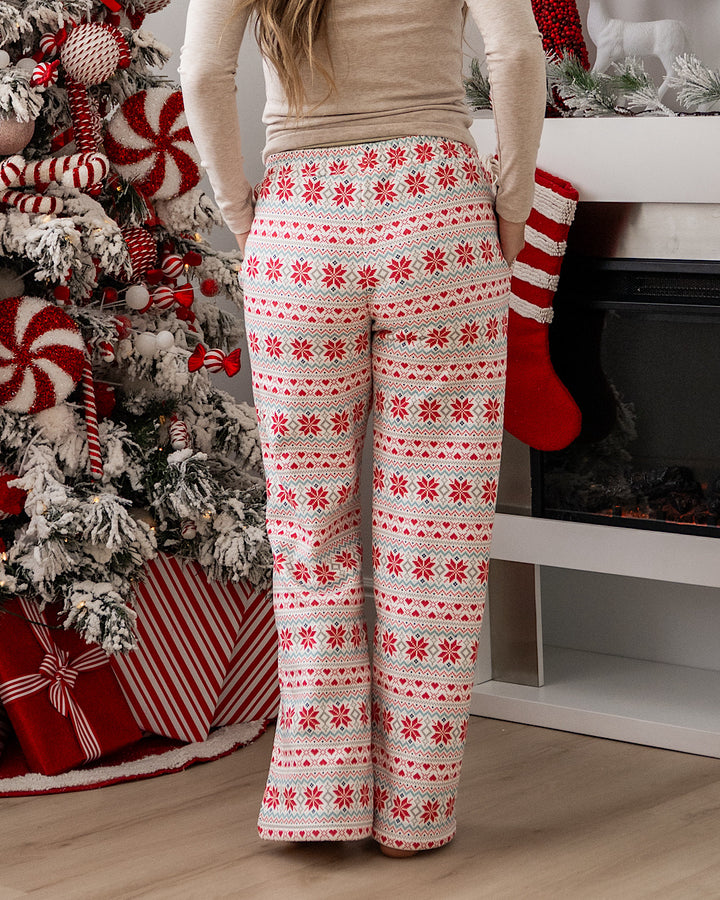 NEW! Ampersand Ave Comfort Zone Comfy Pants - Frosted Fair Isle