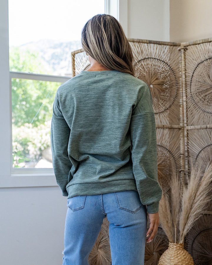 NEW! Another Life Marled Heavy Knit Top - Olive