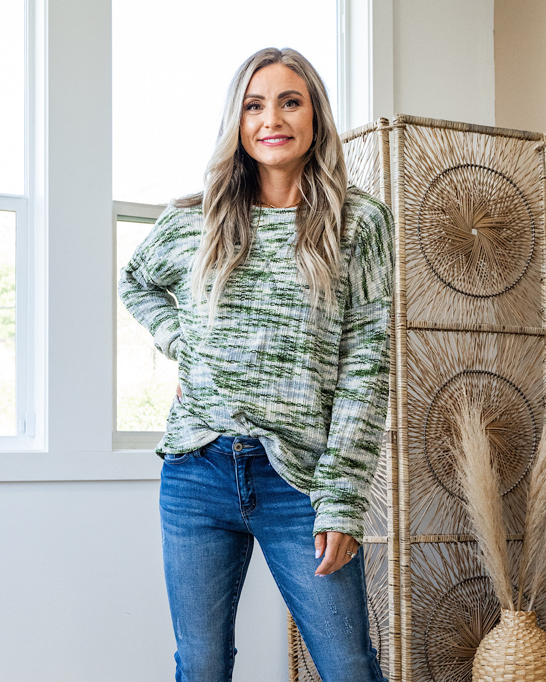 NEW! Elsie Ribbed Knit Sweater - Olive  7th Ray   