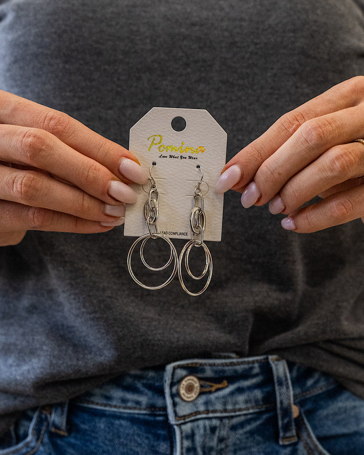 Interlocking Double Circle Dangle Earrings - Color Options Available!