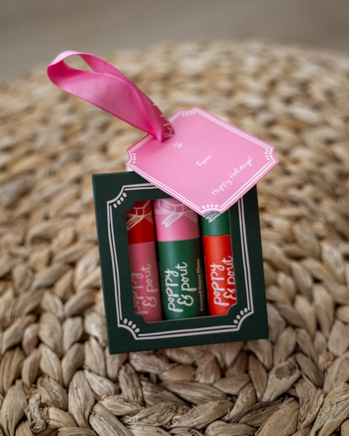 Poppy & Pout Holiday Lip Balm Trio Gift Set