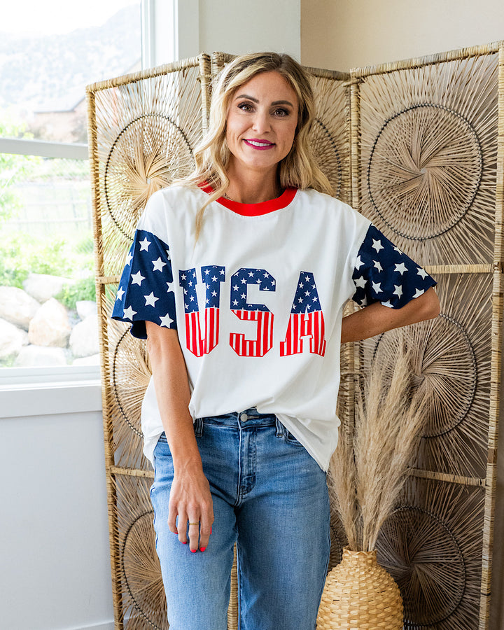 Ampersand Ave All American Girl Boyfriend Tee Ampersand Ave