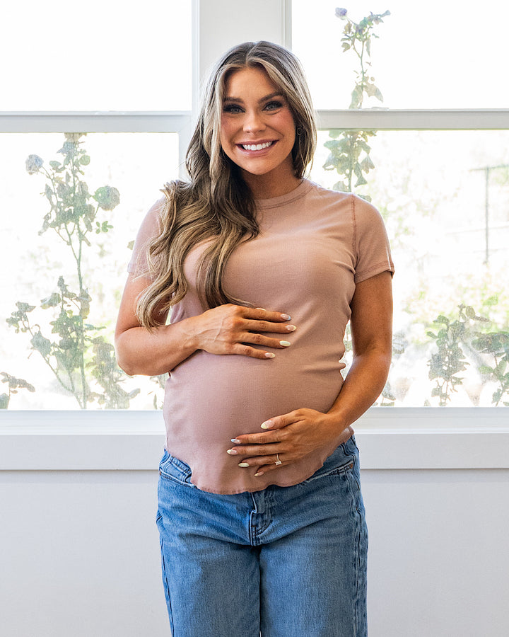 Brenley Ribbed Knit Top - Camel