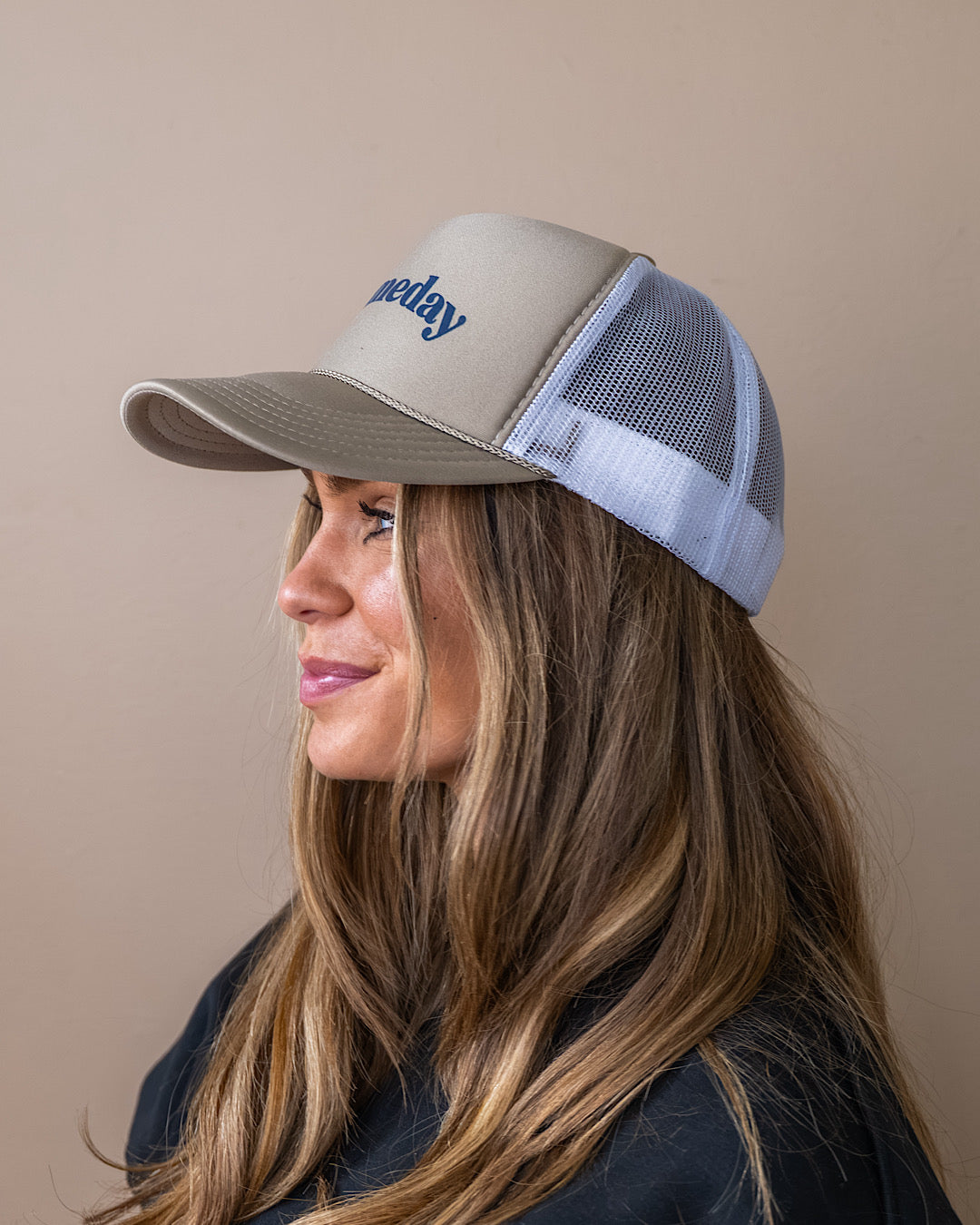 NEW! Game Day Khaki and White Trucker Hat