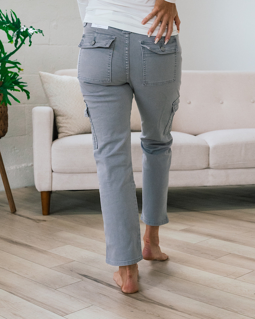 KanCan Avery Straight Leg Cargo Jeans - Gray  KanCan   