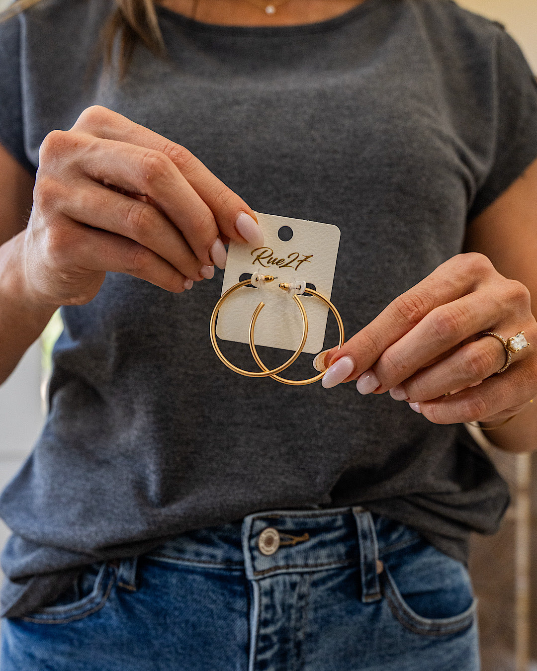 NEW! Delicate Brass Hoop Earrings - Gold Trendy Wholesale