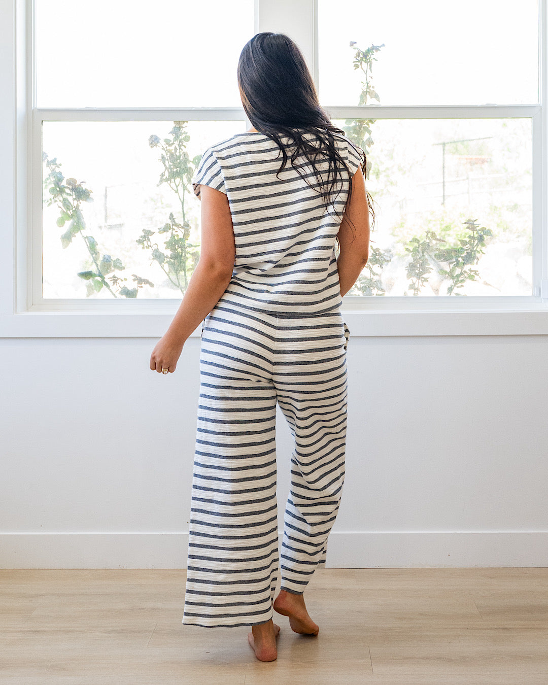 NEW! Harlow Striped Textured Knit Top - Navy Mine