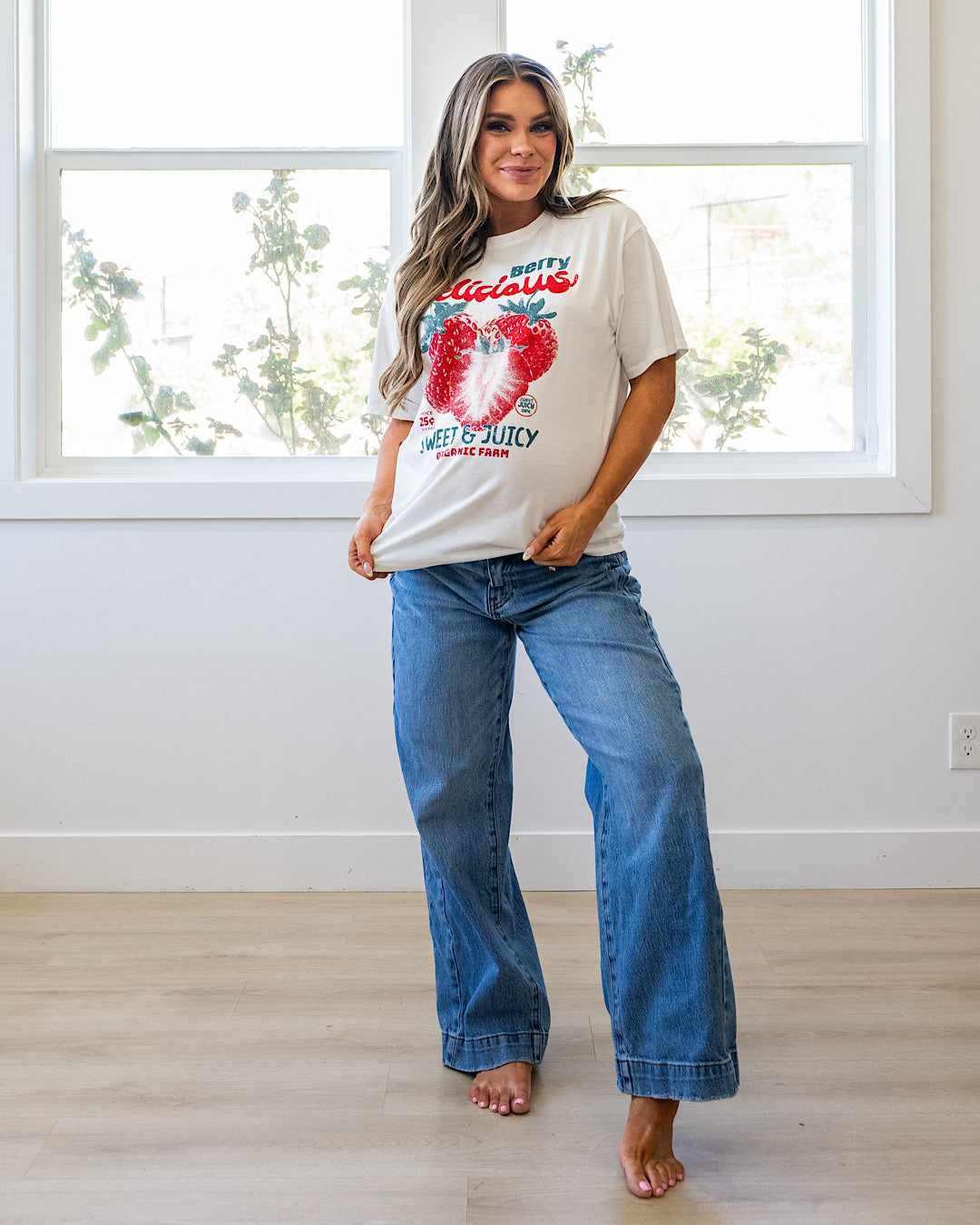 NEW! Berry Delicious Ivory Tee