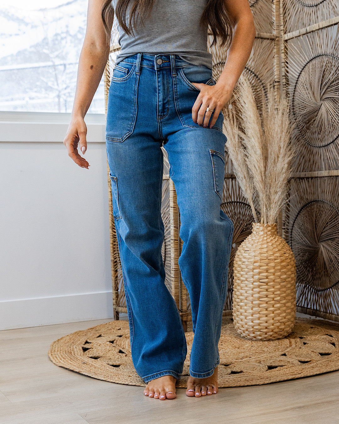 Judy Blue Hadley 90's Cargo Straight Jeans Judy Blue