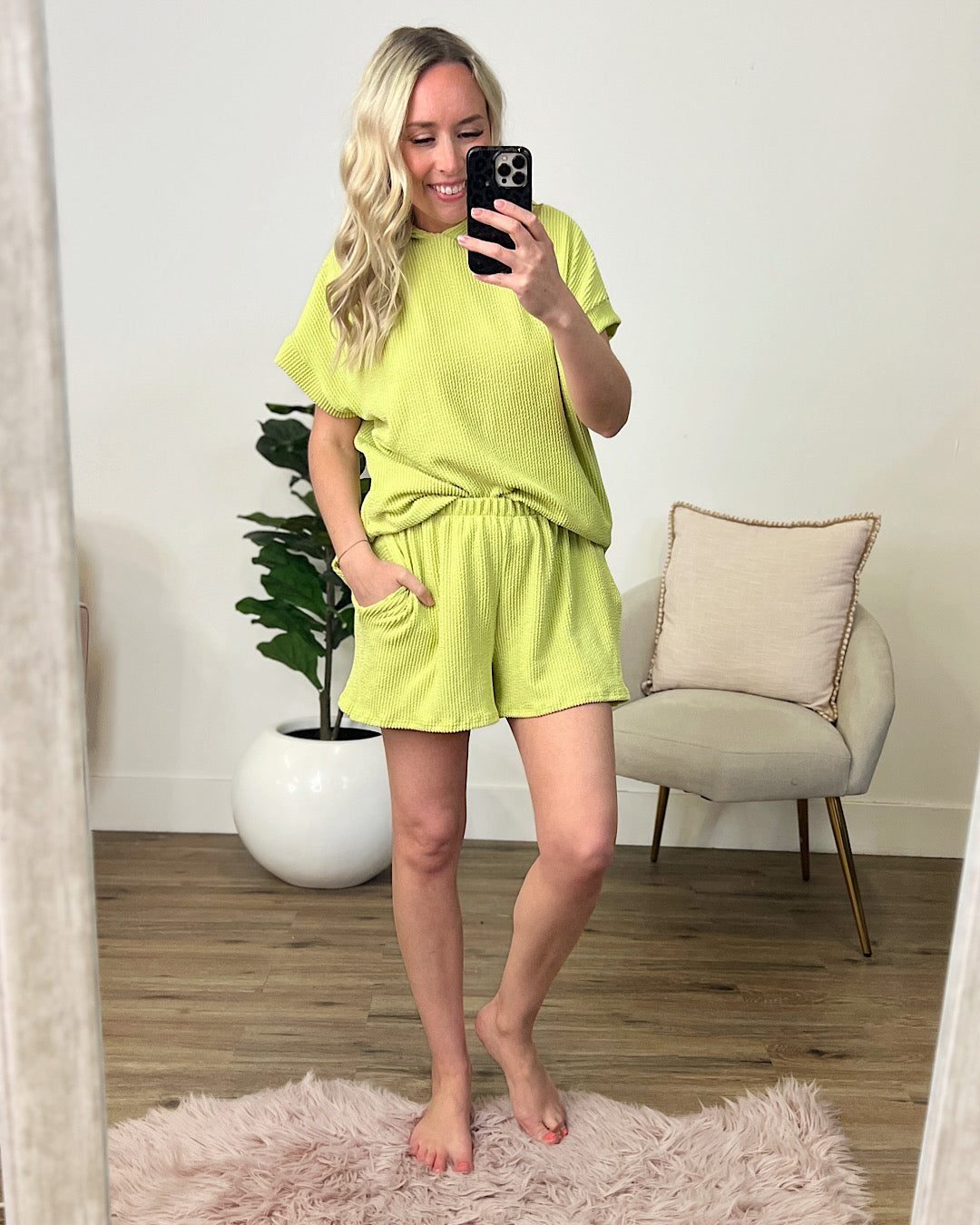 NEW! Candice Corded Shorts - Lime  Lovely Melody   