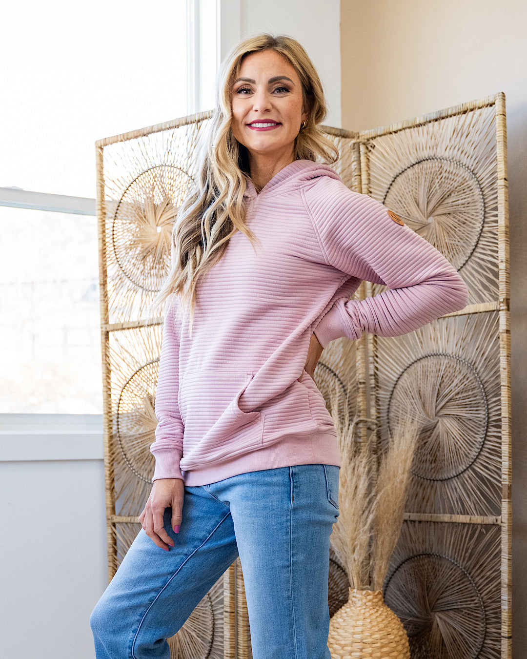 NEW! Tatum Textured Pullover Hoodie - Rose Michelle Mae