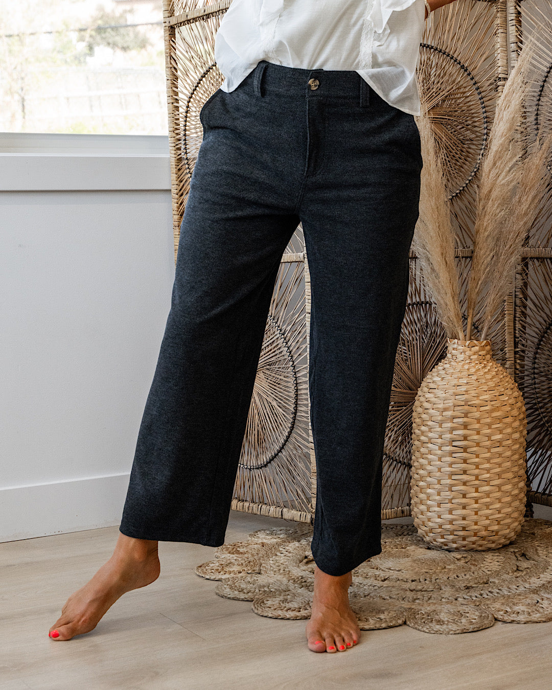 Sylvie Black Heather Dress Pants Thread & Supply