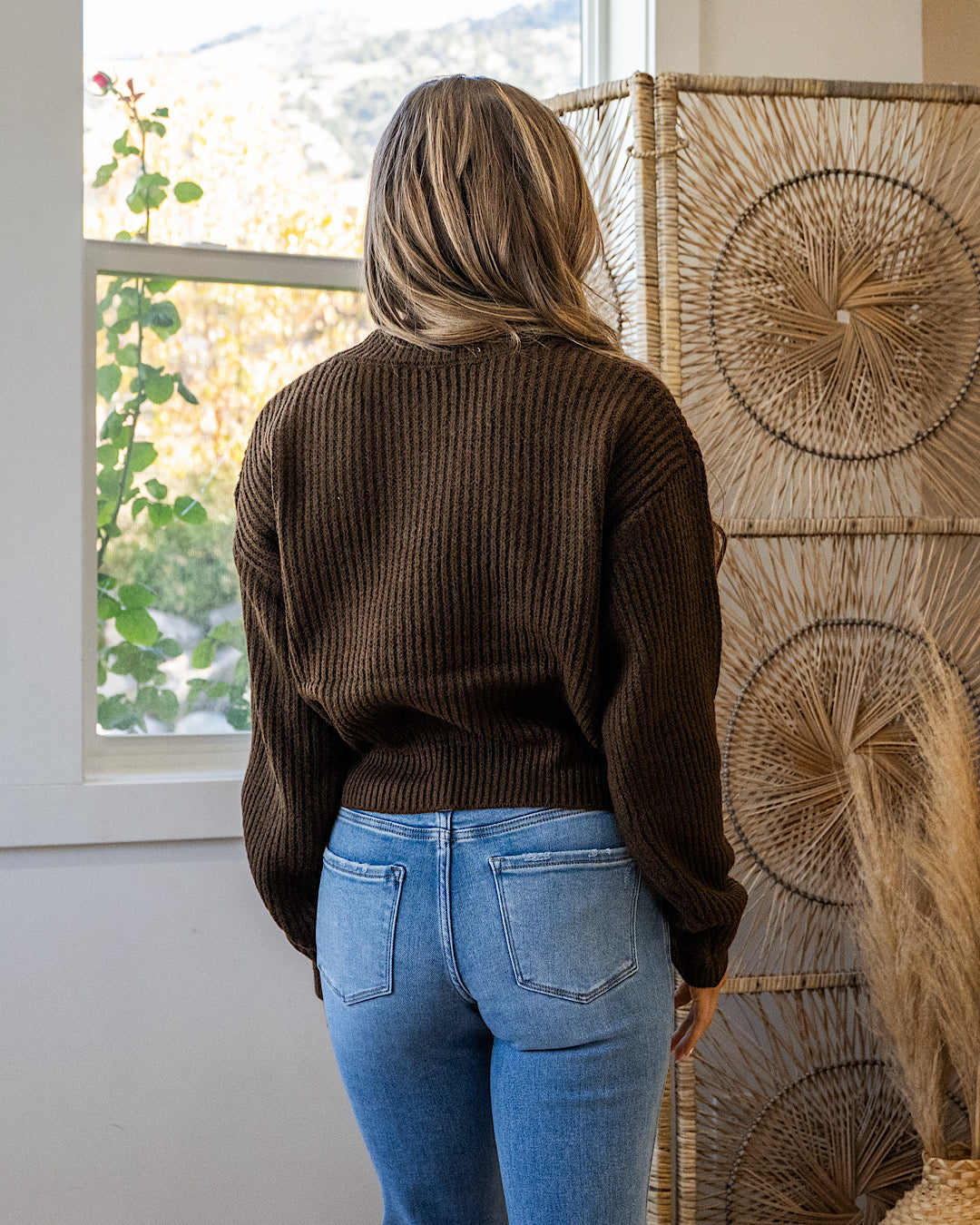 NEW! Evie Ribbed Knit Sweater - Chestnut Hyfve