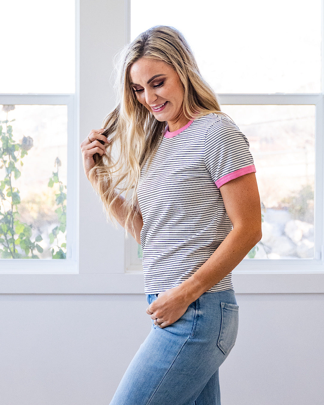 NEW! Alexis Striped Knit Top - Ivory & Black Wishlist