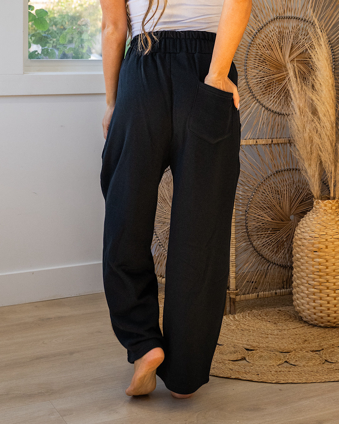 NEW! Mono B Wide Leg Lounge Pants - Black