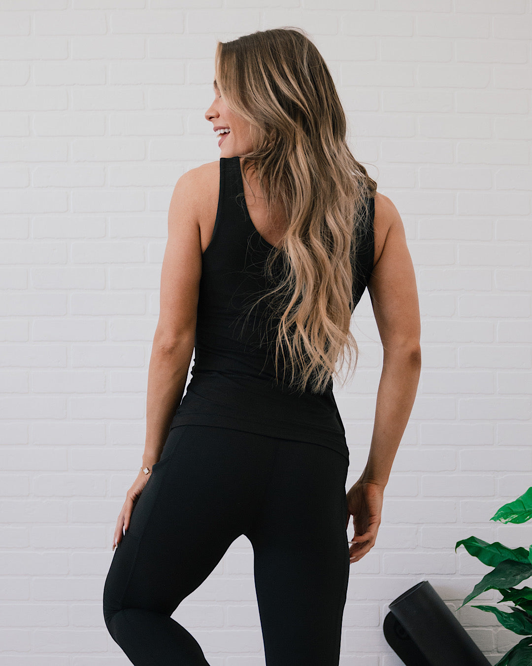 Rae Mode Round Neck Yoga Tank - Black  Rae Mode   