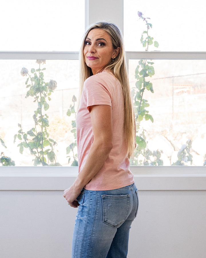 NEW! Melinda Short Sleeve Top - Peony Pink