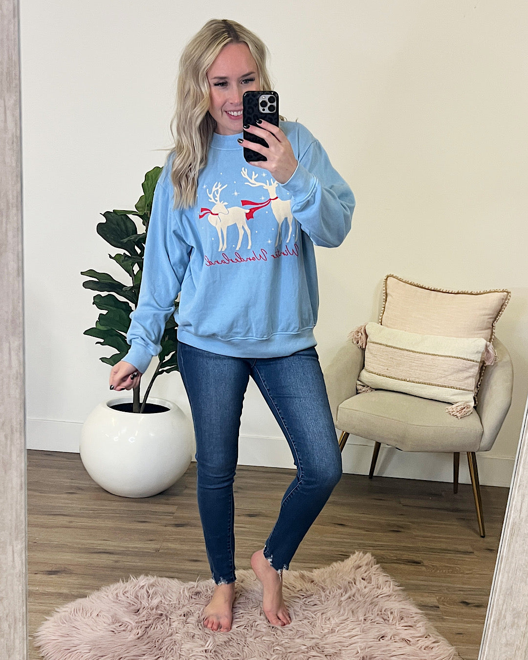 Winter Wonderland Light Blue Sweatshirt FINAL SALE  HRT&LUV   