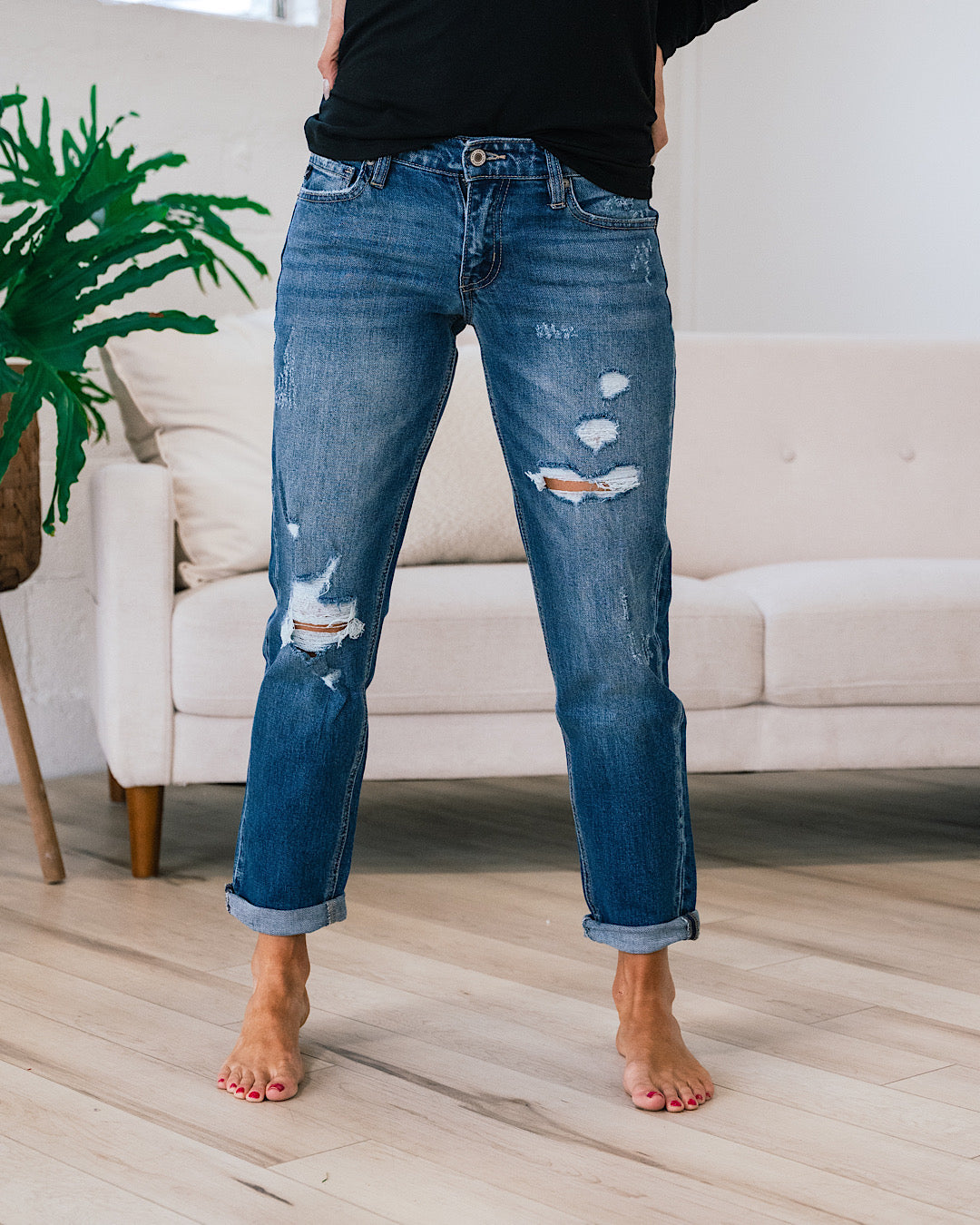 KanCan Recognize Anywhere Distressed Boyfriend Jeans  KanCan   