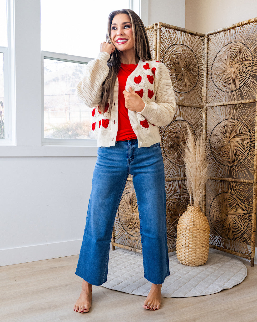 NEW! Lover Cardigan - Red Hearts