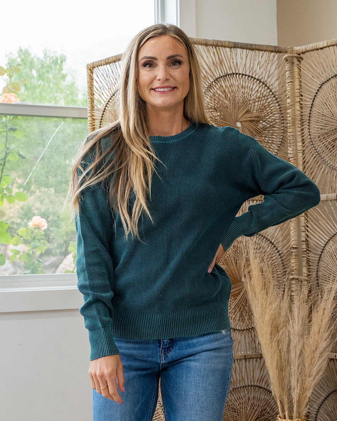 Called It All Off Washed Waffle Knit Sweater - Color Options Available!