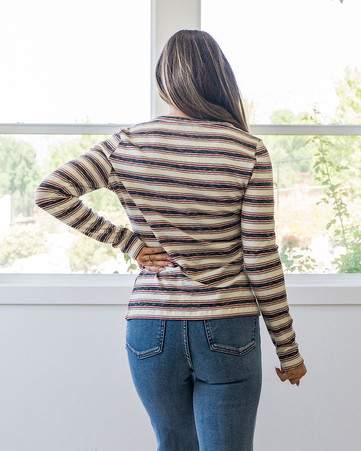NEW! Alexa Multi Striped Top - Cream, Navy & Rust