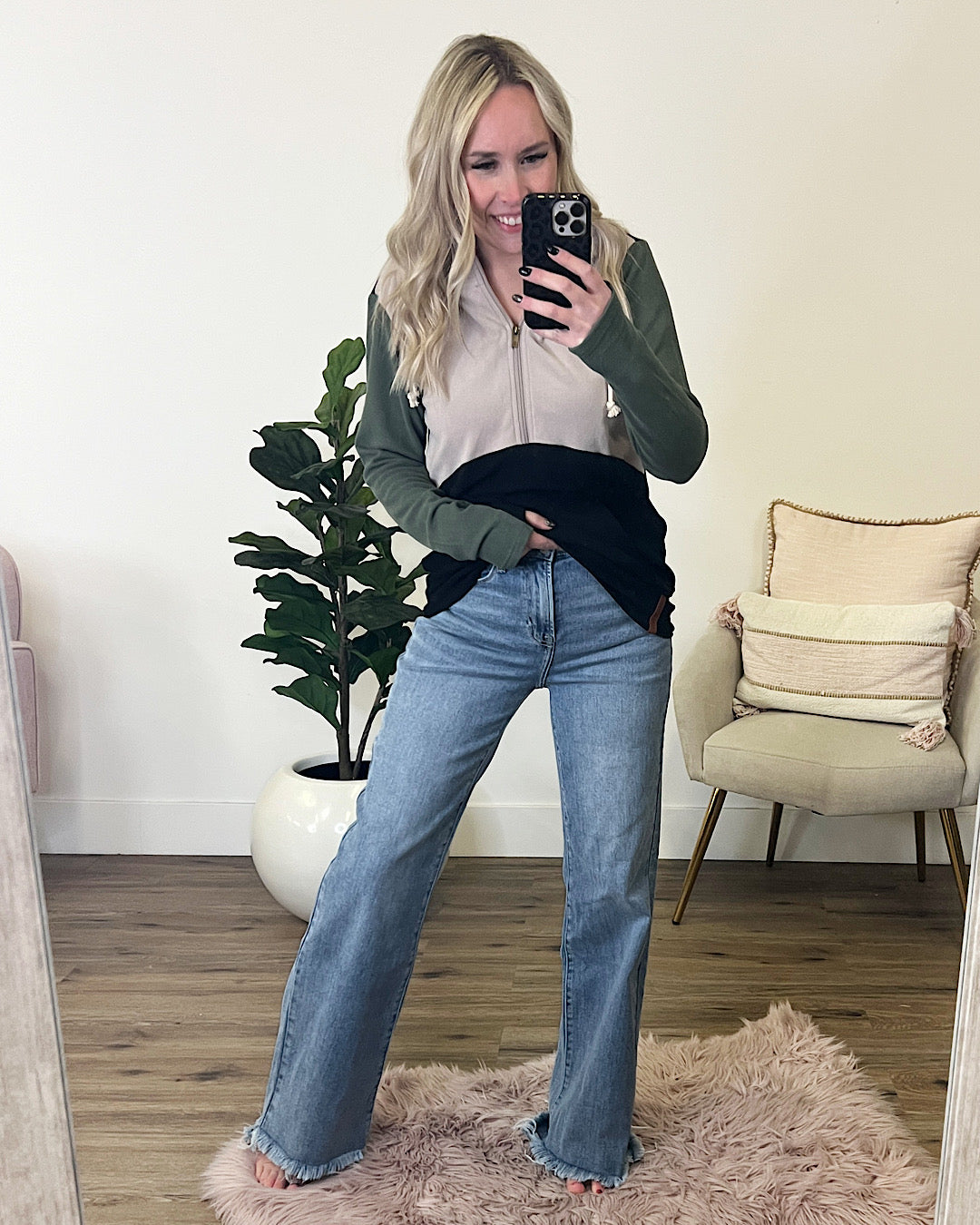 Risen Oakley Wide Leg Jeans  Risen   