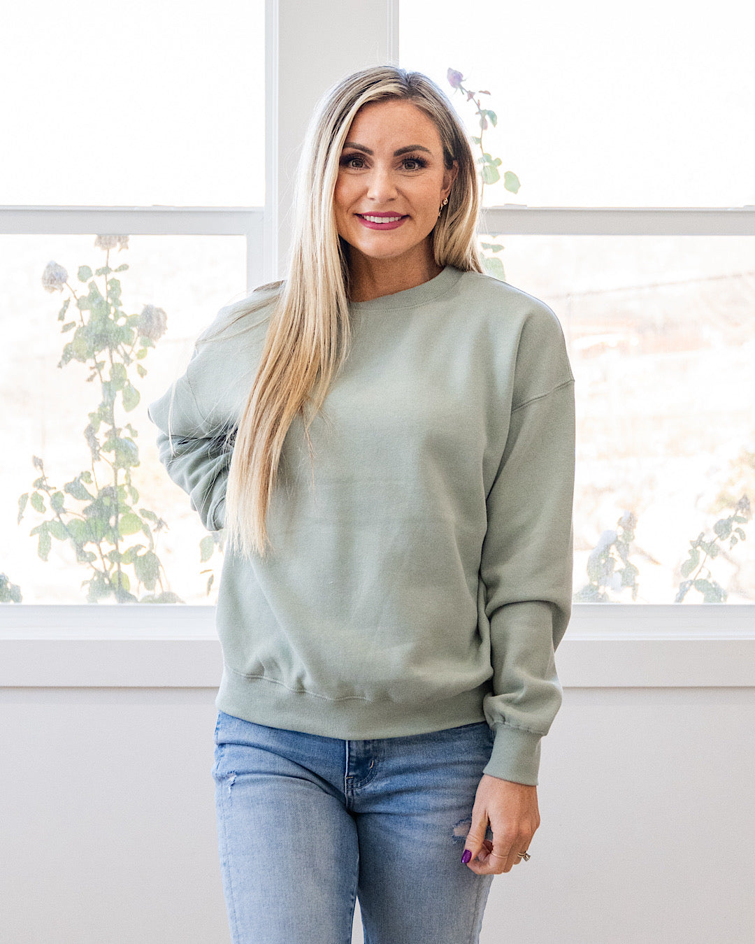 The Go To Fleece Crewneck Sweatshirt - Color Options Available! Reflex Basil