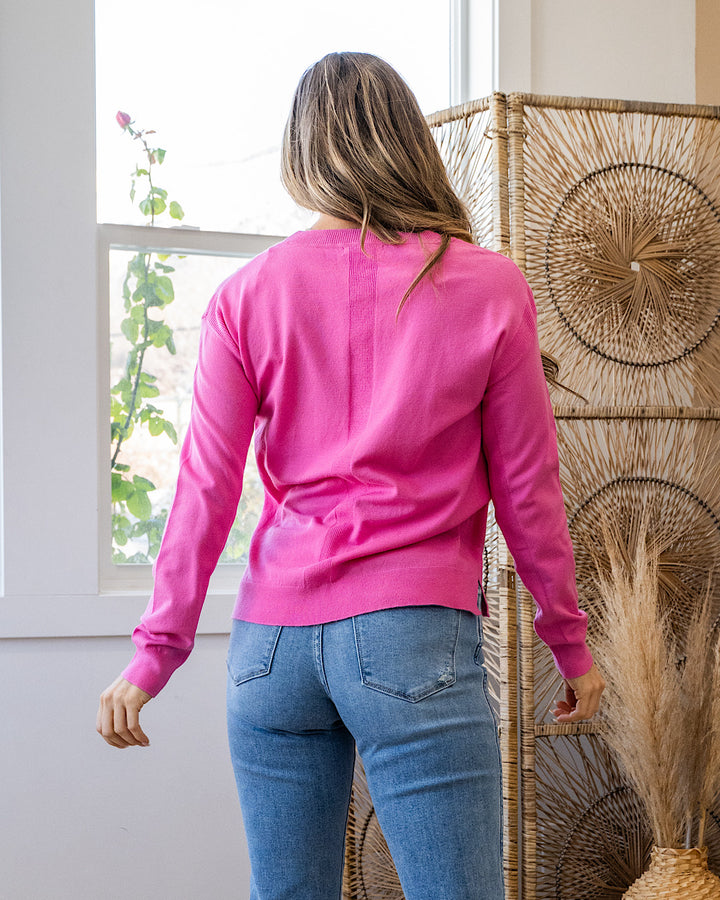 NEW! The Perfect Sweater - Pink Staccato
