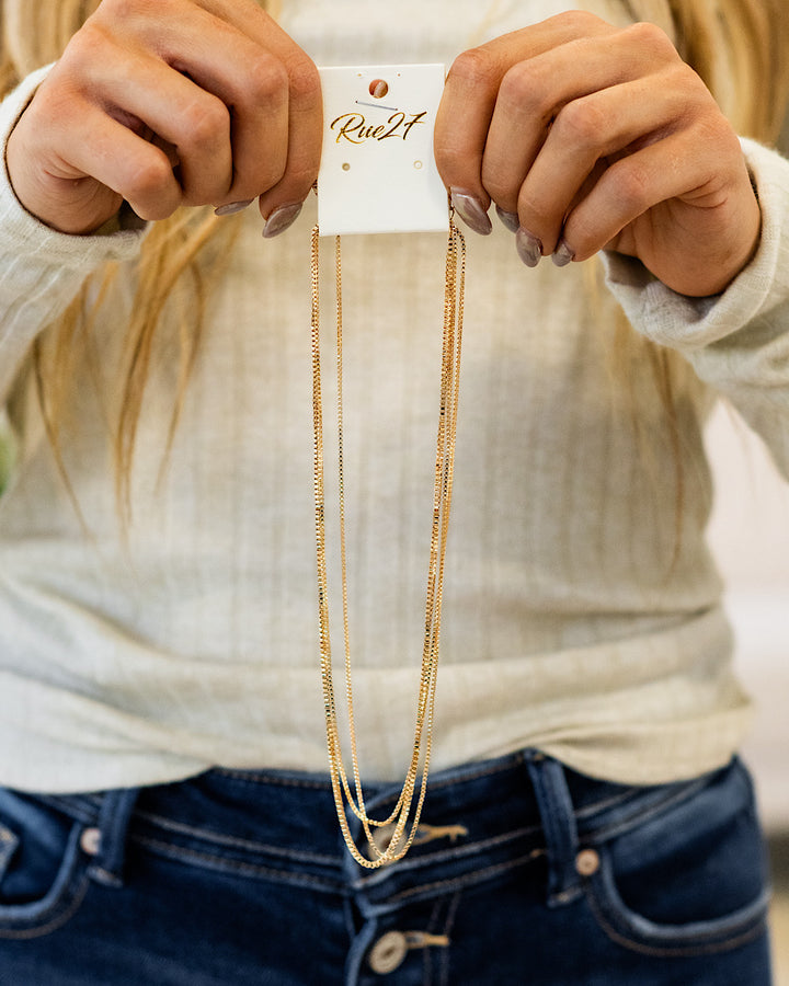 Layered Gold Chain Necklace Set