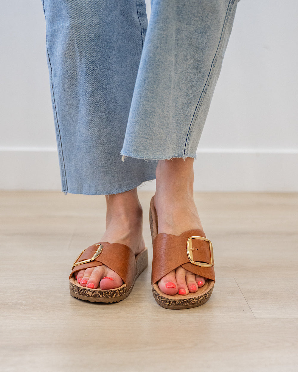 NEW! Corkys Road Trip Slip On Sandals - Cognac Corkys Footwear