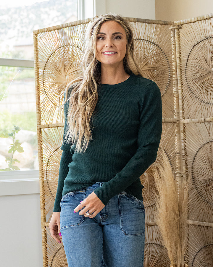 June Ribbed Sweater - Forest