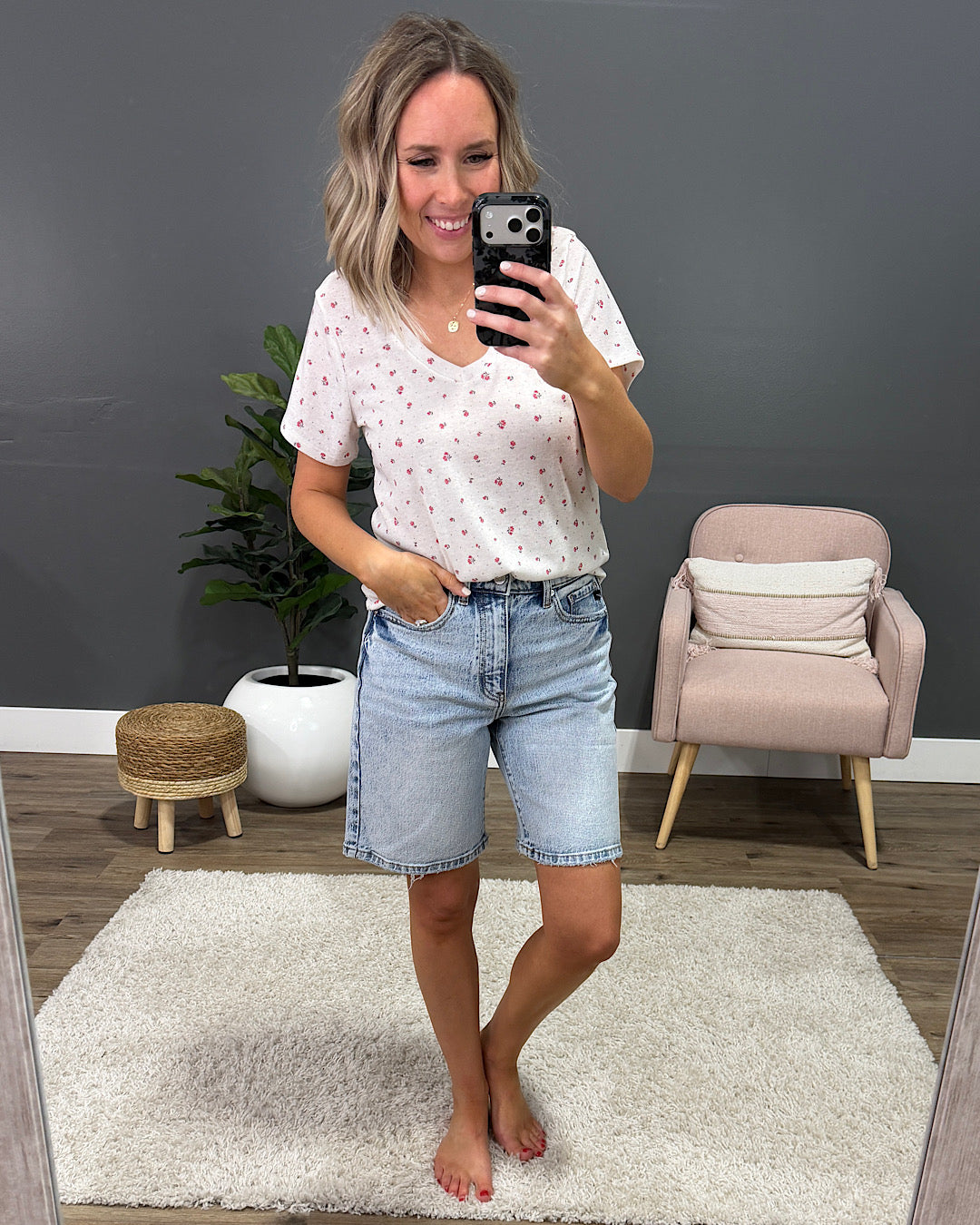 NEW! Kathryn Floral Pointelle Knit Top - Ivory