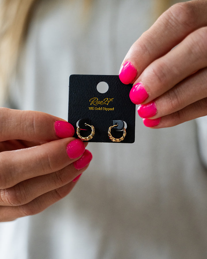 Gold Chain Huggie Earrings Trendy Wholesale