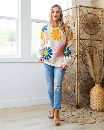 Bright Daisy Sweater - Taupe  First Love   