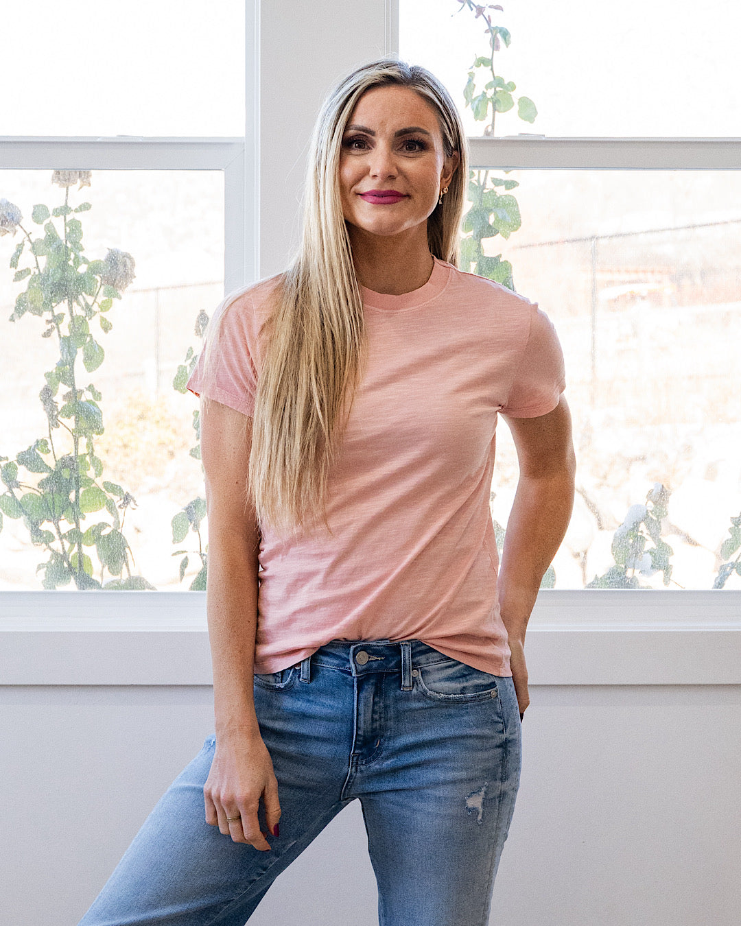 NEW! Melinda Short Sleeve Top - Peony Pink