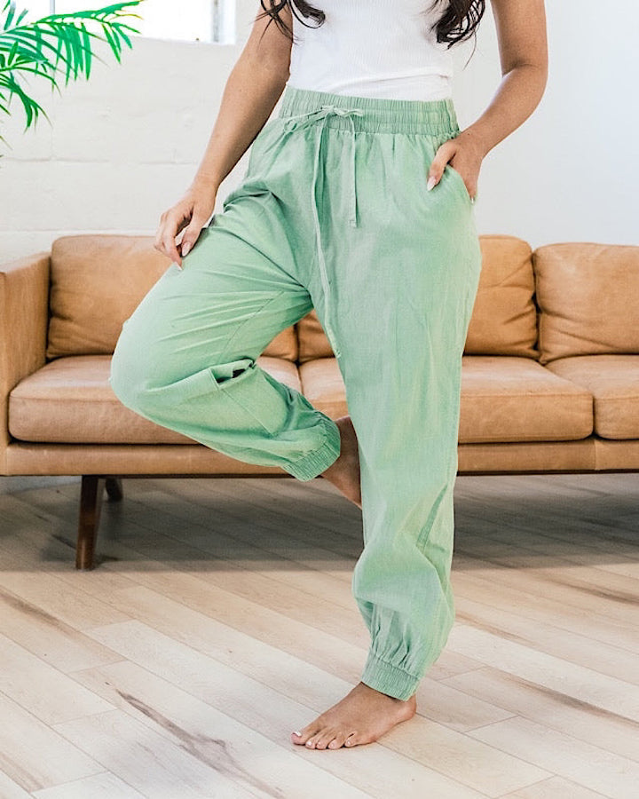 Drawstring Waist Joggers - Sage FINAL SALE  Sew In Love   